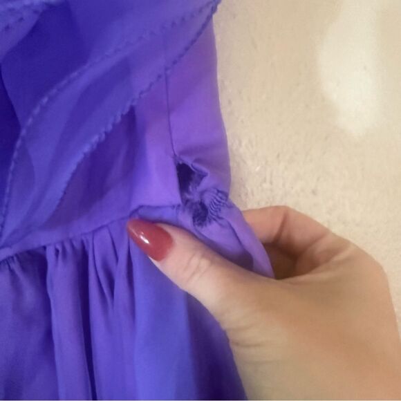 Vintage ilgwu Elegant Purple Ruffled Gown 3 - Picture 5 of 7
